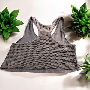 VTG Women’s M Crop Tank Top Shirt Black Sleeveless Racer Back Sheer Sportego